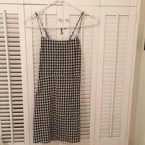 Black and white checked mini dress